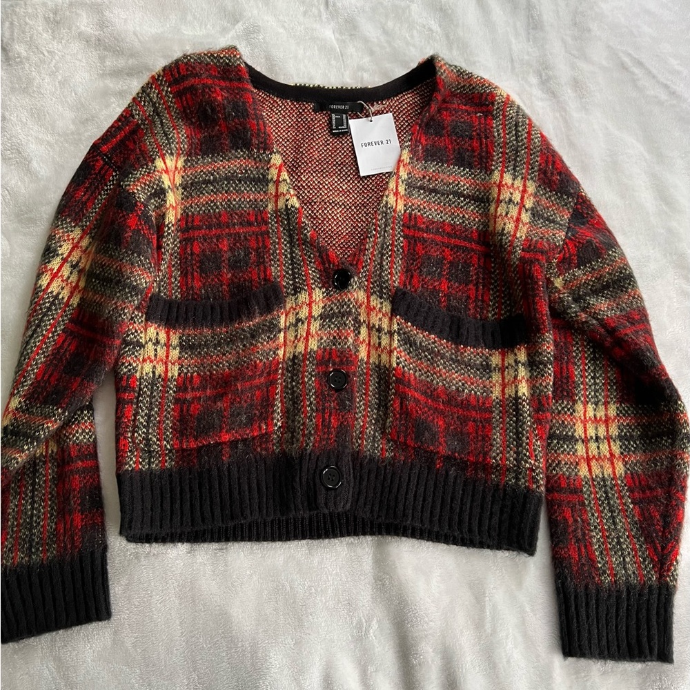 Forever 21 Plaid Cardigan Sweater